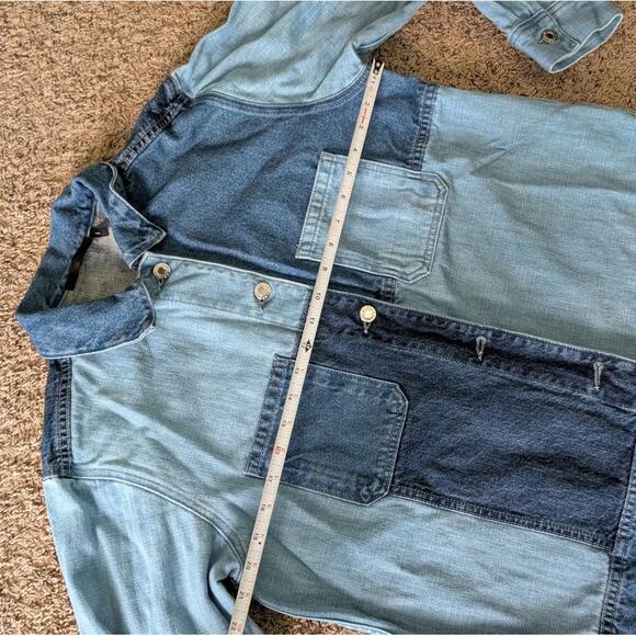 Helmut Lang Oversized Pieced Patchwork Denim Jacket in Blue, size M - Picture 6 of 7